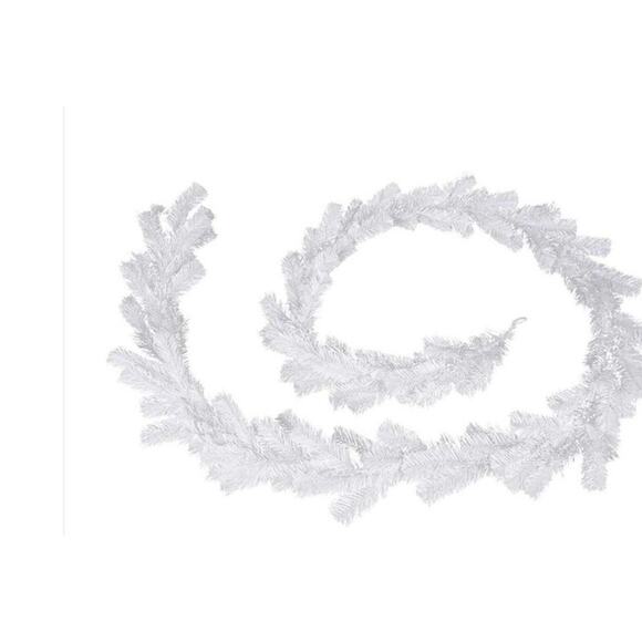 9' Christmas Unlit Flocked White Pine Garland by Bloom Room - Picture 1 of 2